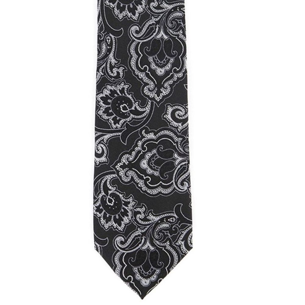 🆕Michael Kors Men's Tie/Cravate & Pocket Square Gift Box Purple Paisley - Picture 2 of 5